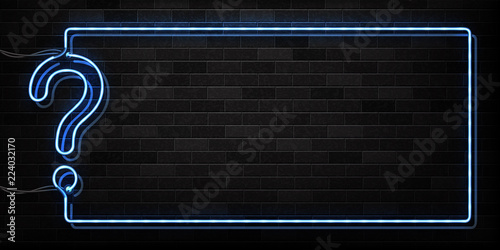 Vector realistic isolated neon sign of Quiz frame logo for decoration and covering on the wall background.