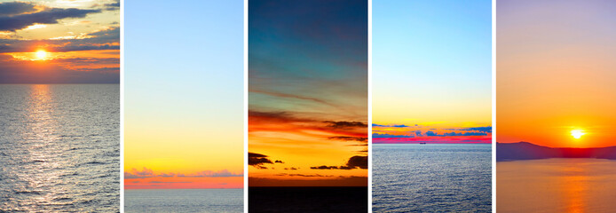 Fotobehang Hotel Zonsondergang boven kalme zee  © Roman Sigaev