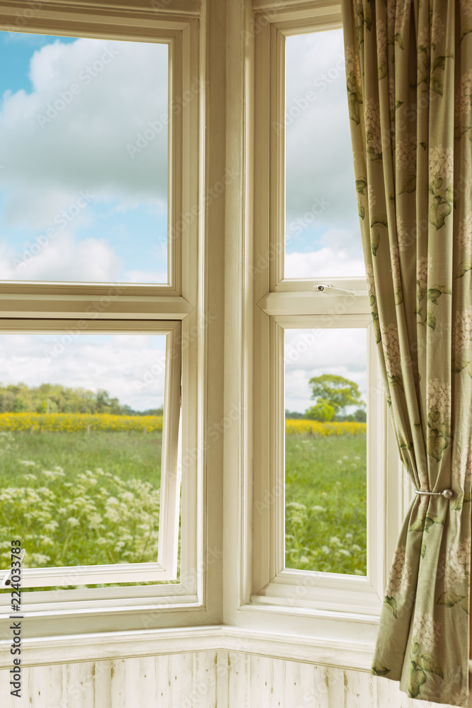 Fototapeta premium Corner Window Overlooking Landscape