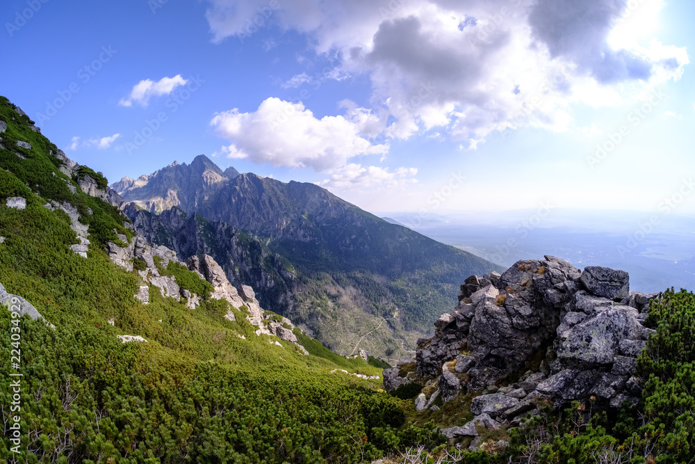 rocky sharp mountain tops in Tatra mountains in Slovakia