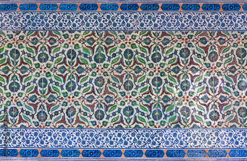 Ancient Iznik lapis tiles with floral pattern