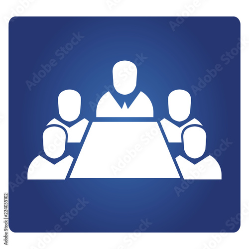 business meeting people icon on blue background