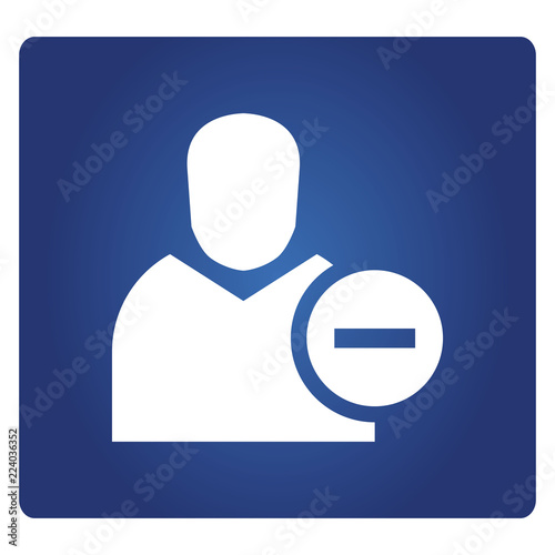 people with minus button on blue background