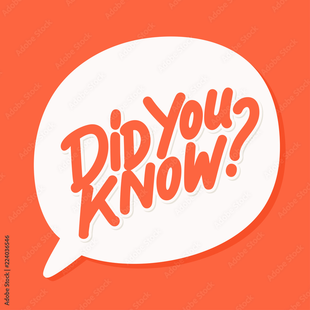 Did you know. Lettering. Did you know. Lettering.