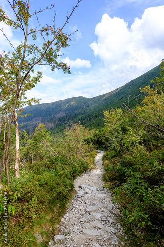 hiking trail in tatra mountains in Slovakia