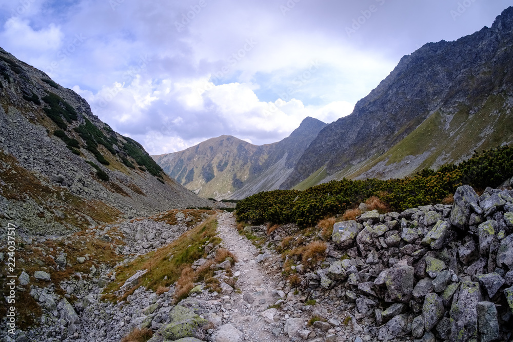 Fototapeta premium hiking trail in tatra mountains in Slovakia
