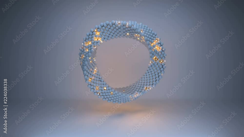 Twisted ring shape. Futuristic sci-fi concept. Seamless loop 3D render animation 4k UHD 3840x2160
Twisted ring shape. Futuristic sci-fi concept. Seamless loop 3D render animation 4k UHD 3840x2160