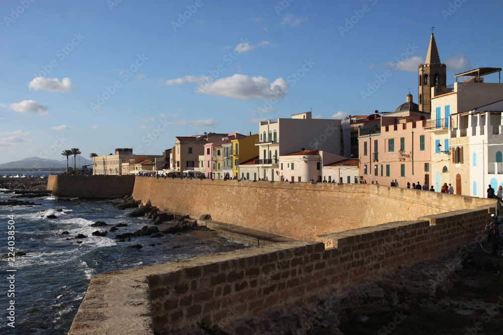 The Old City of Alghero and Mediterraean Sea, Sardinia, Italy The Old City of Alghero and Mediterraean Sea, Sardinia, Italy
