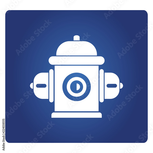 fire hydrant icon on blue background