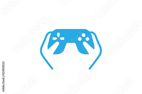 Creative Hands Playing With Controller Keypad Logo Symbol Vector Illustration