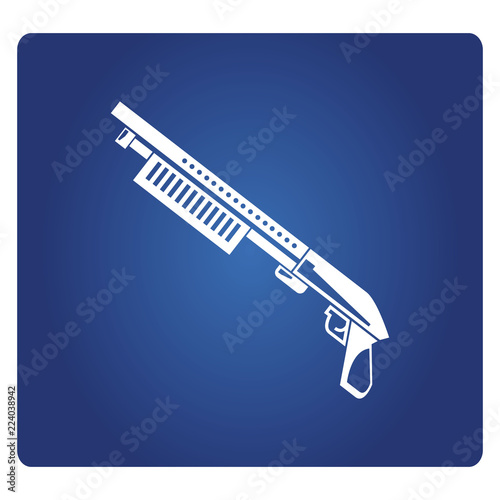 shotgun icon on blue background