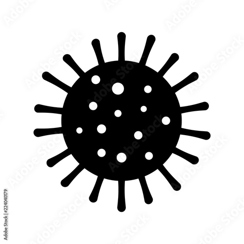 Bacteria icon, silhouette, logo on white background