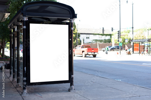 Fototapeta Naklejka Na Ścianę i Meble -  blank billboard at bus station