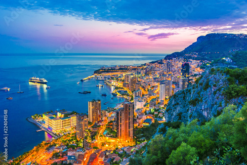 View of the city of Monaco. French Riviera © monticellllo