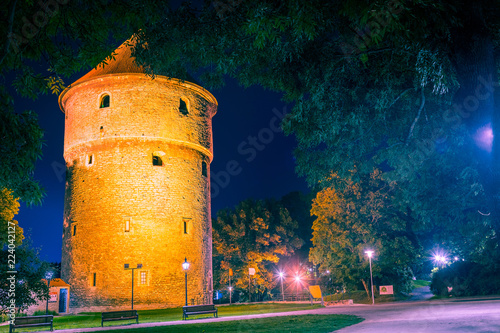 Medieval Tower Kiek-in-de-Kok In Park On Hill Toompea