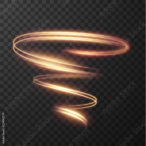Golden shiny spiral lines effect holiday vector background. EPS10 photo