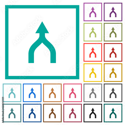 Merge arrows up flat color icons with quadrant frames