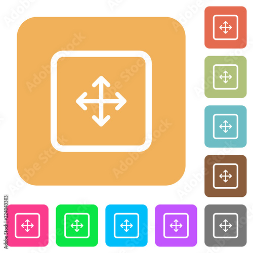 Drag object rounded square flat icons