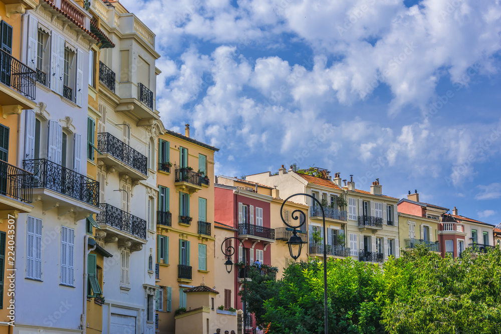 Architecture of the old town of Monaco on French Riviera