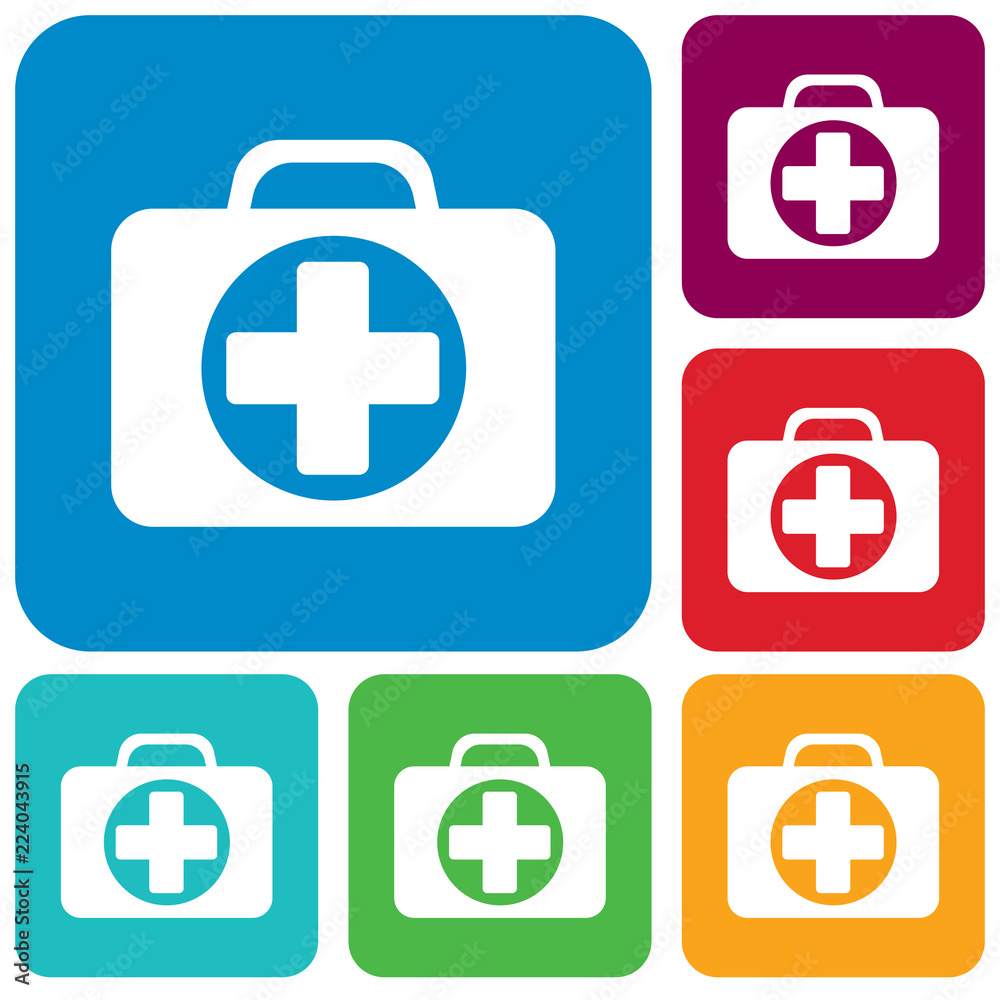 Obraz premium First Aid Kit Symbol and Medical Services Icon