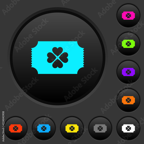 Lottery ticket dark push buttons with color icons