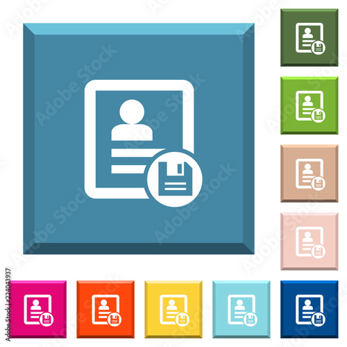 Save contact changes white icons on edged square buttons