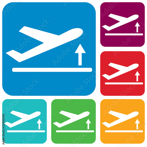 Departure take off plane icon simple