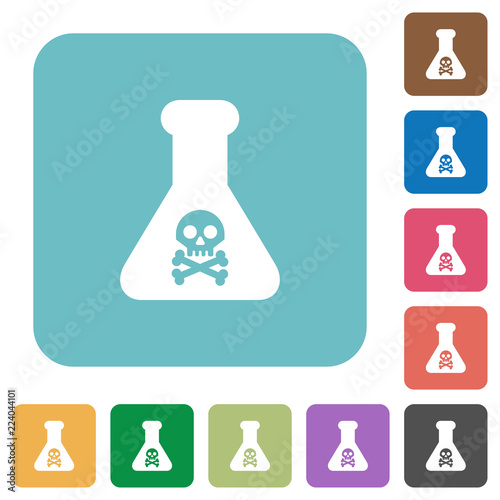 Dangerous chemical experiment rounded square flat icons