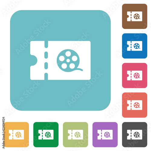 Movie discount coupon rounded square flat icons photo