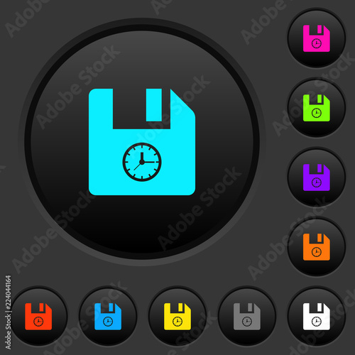 File time dark push buttons with color icons