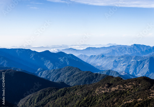 The high alpine mountain ridge