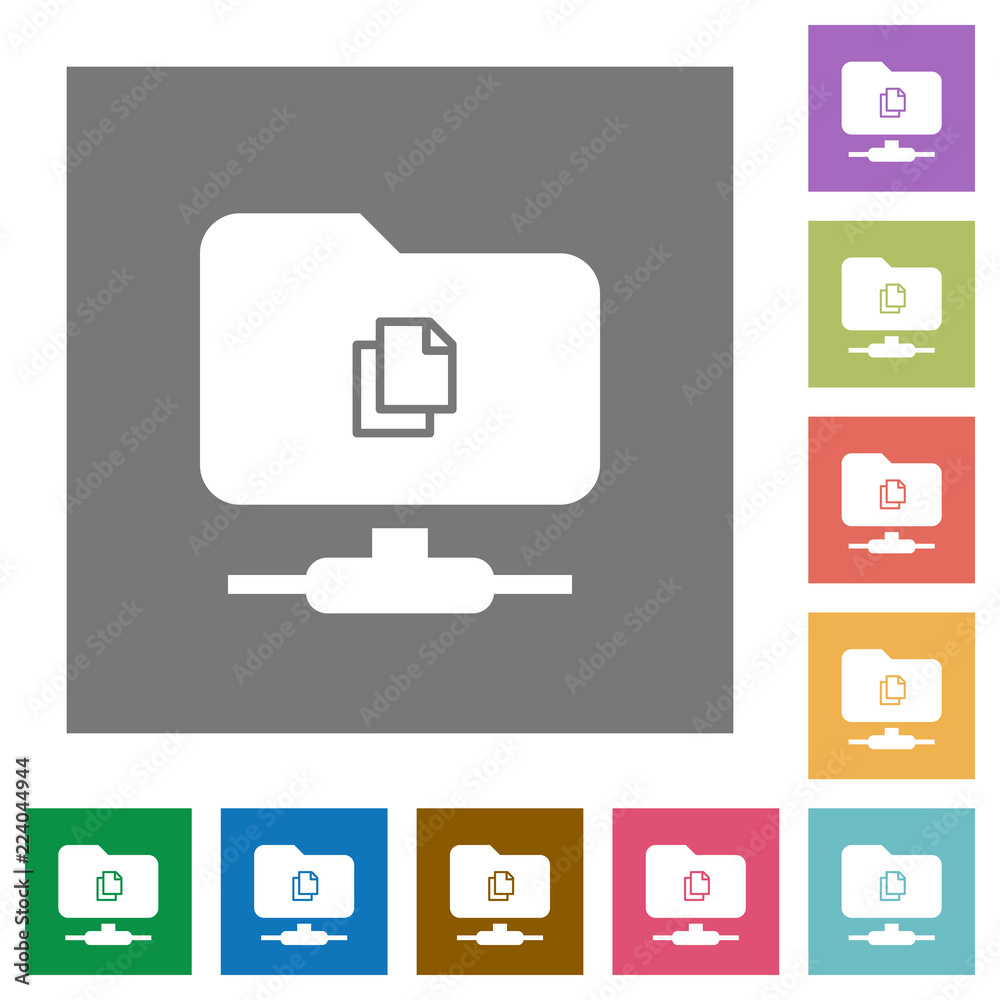 Copy remote file on FTP square flat icons Copy remote file on FTP square flat icons