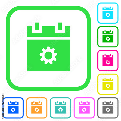 Schedule settings vivid colored flat icons