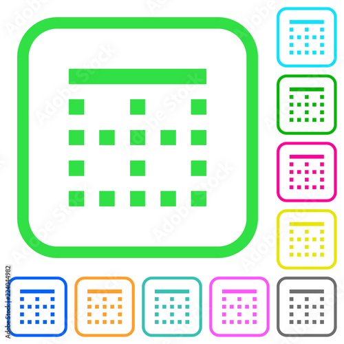 Top border vivid colored flat icons