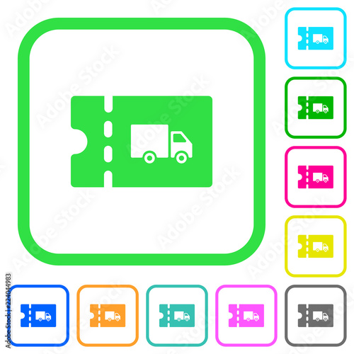 Transport discount coupon vivid colored flat icons