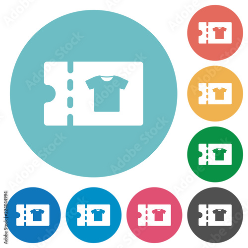 Clothes shop discount coupon flat round icons