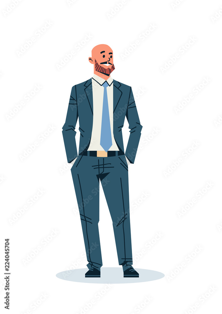 businessman holding hands pocket business man office worker male cartoon  character isolated flat full length vertical vector illustration Stock  Vector | Adobe Stock