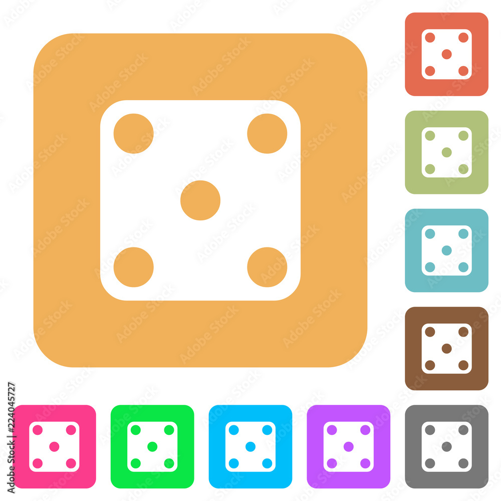 Domino five rounded square flat icons Domino five rounded square flat icons