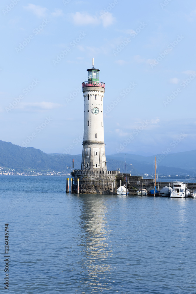 Lindau, Bodensee, Hafeneinfahrt, Leuchtturm