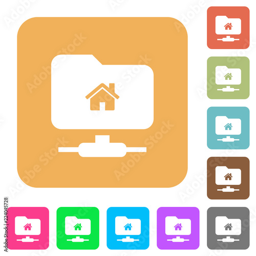FTP home directory rounded square flat icons