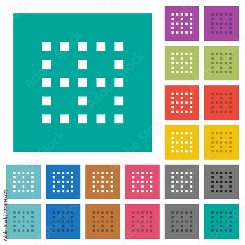 No borders square flat multi colored icons