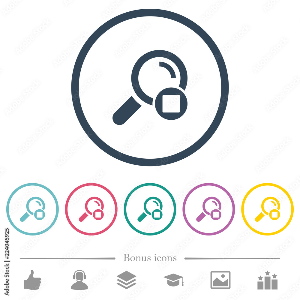 Stop search flat color icons in round outlines Stop search flat color icons in round outlines