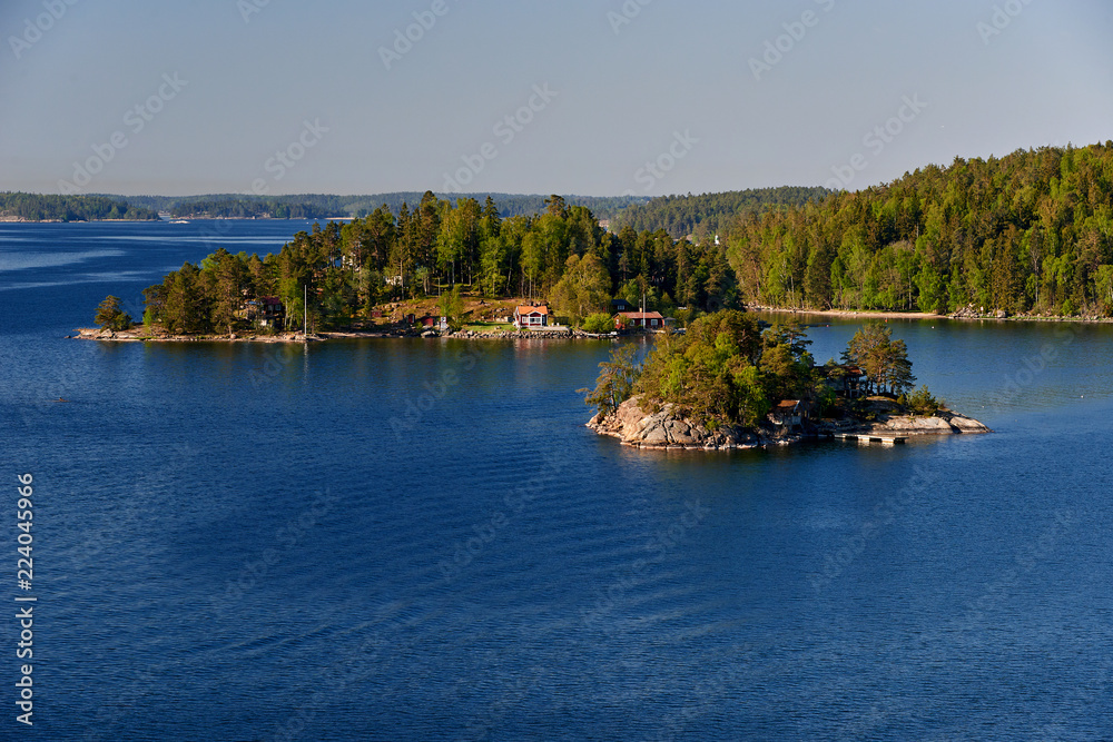 aerial view on scandinavian skerry coast aerial view on scandinavian skerry coast
