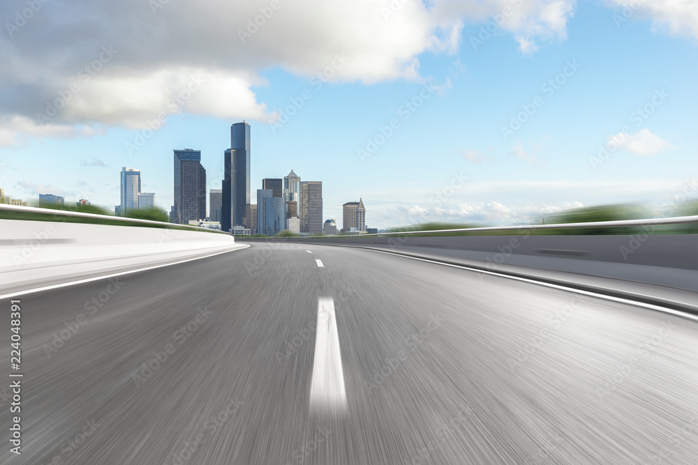 empty highway through modern city