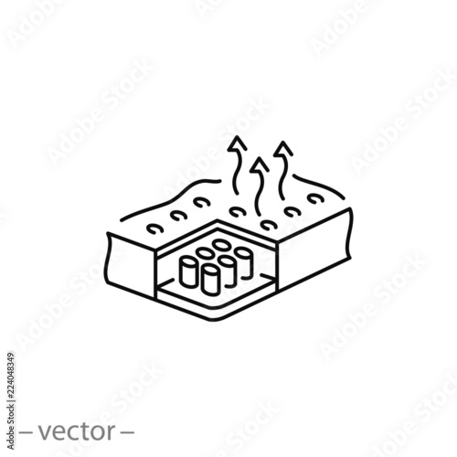 orthopedic mattress with springs icon, linear sign isolated on white background - editable vector illustration eps10