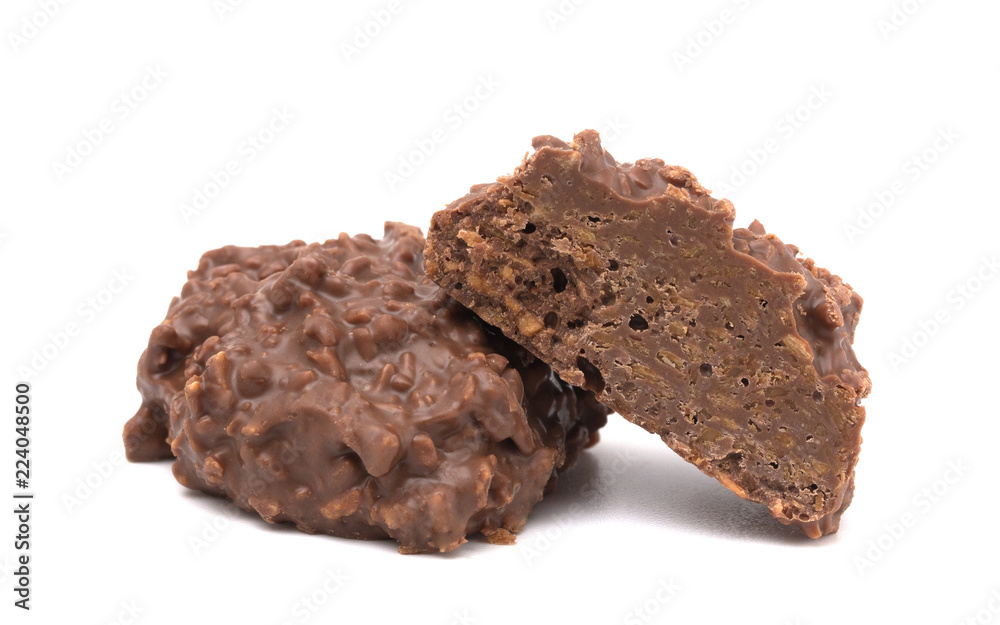 Chocolate Coconut Mound on a White Background Chocolate Coconut Mound on a White Background