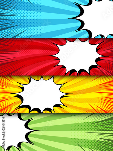 Comic dynamic horizontal banners