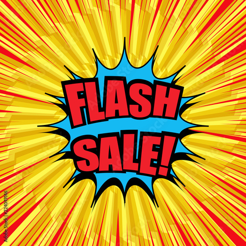 Comic Flash Sale wording advertising concept