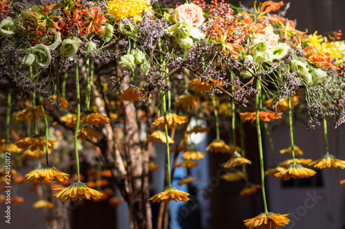 Indoor floral arrangement at the Alden Biesen Castle, Hasselt, Belgium