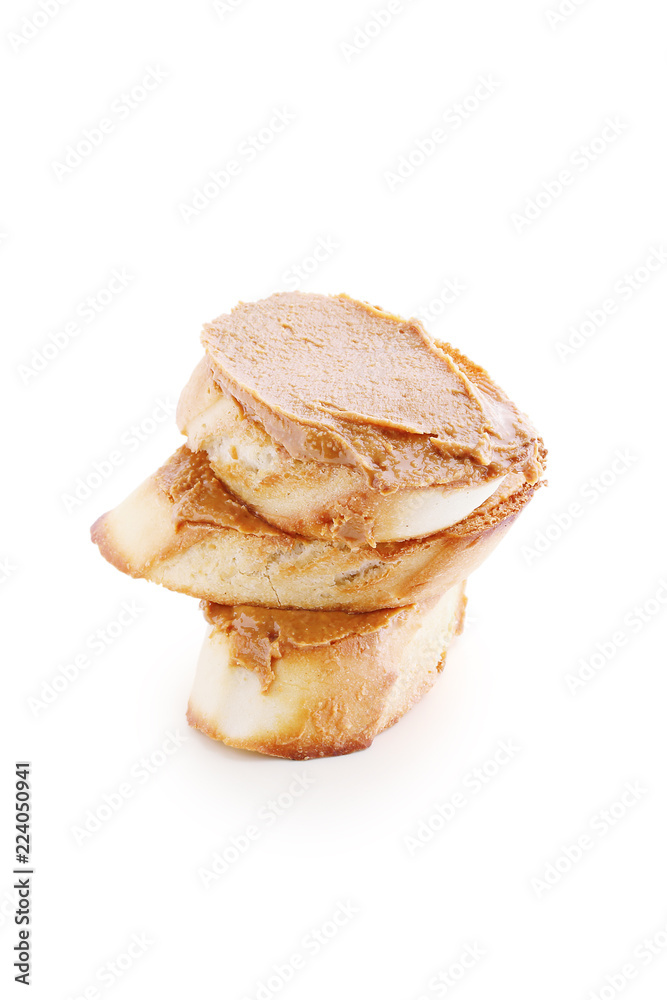 Peanut butter sandwich isolated on white background Peanut butter sandwich isolated on white background